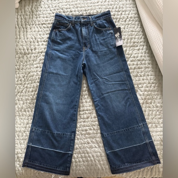 Veronica Beard Taylor Cropped High Rise Wide Jeans - Picture 2 of 7